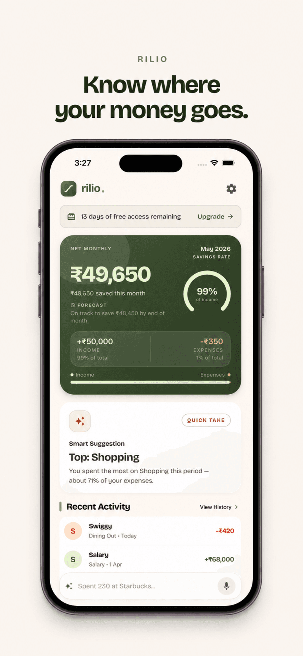 Spending dashboard